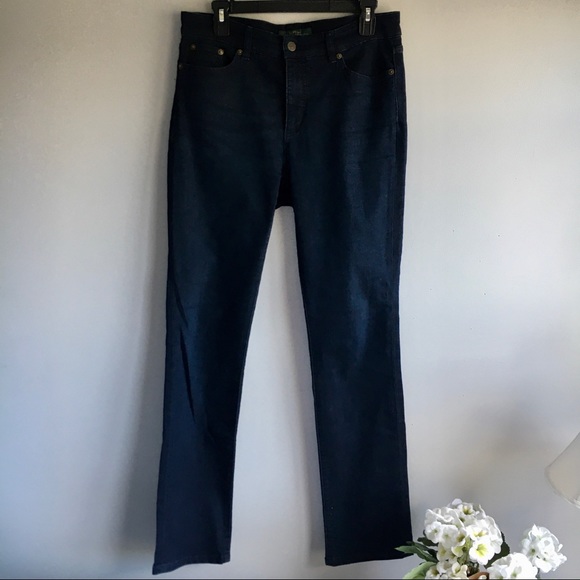 LRL Deep Indigo Stretch Jeans - sz 10 - Picture 1 of 4